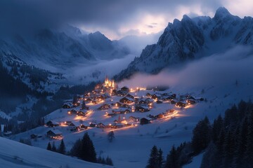 Snowy Mountain Village