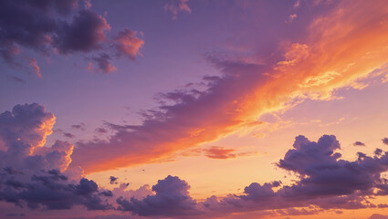 Fototapeta premium Vibrant sunset painting the sky with orange and purple hues