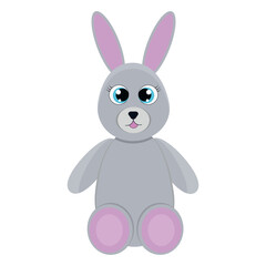Isolated cute children's plush bunny.