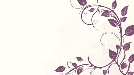 Obraz premium Elegant Purple Floral Vine Design On White Background