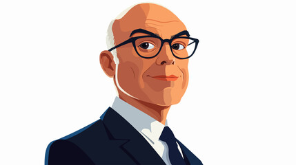 Successful Businessman Avatar Cartoon: Wide Angle View