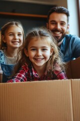 Children in Cardboard Box