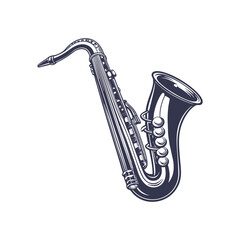 Saxophone Silhouette: Elegant Musical Instrument Design Template