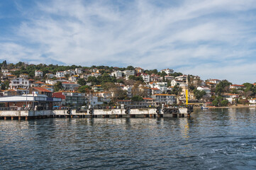 Fototapeta premium Panorama of Burgazada island, island in the Princes' Islands in the Sea of Marmara, Istanbul, Turkey