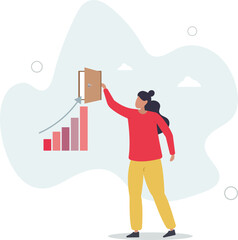 Business success secret, idea to growing business and achieve target concept.flat characters.