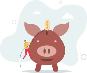 Personal finance strategy, income tax or investment target for office worker retirement concept.flat characters.