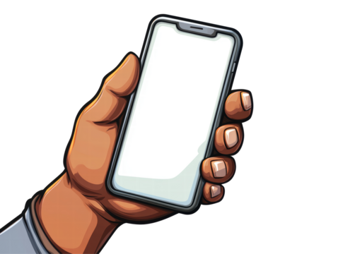 Isolated Hand Holding Phone