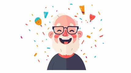 Happy Senior Couple Celebrating Together with Festive Decorations