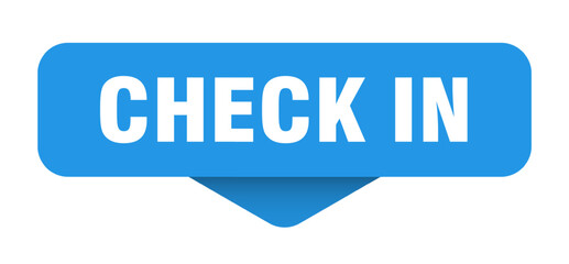 check in sticker. check in sign on transparent background