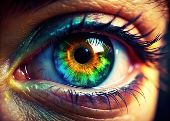 AI art: melancholic tilt-shift portrait, blurry focus.