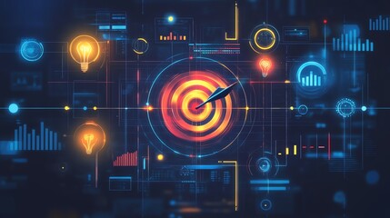 Abstract Tech Target Background Illustration