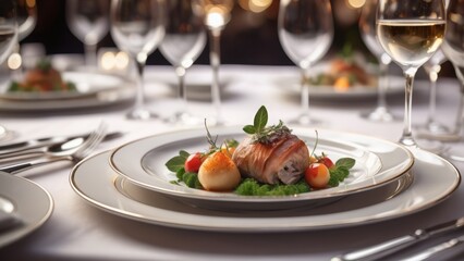 table setting at restaurant