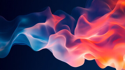 Obraz premium Abstract graphic web UI UX design with flowing shapes in vibrant colors and a dark background creating a dynamic visual experience for digital interfaces. Generative AI