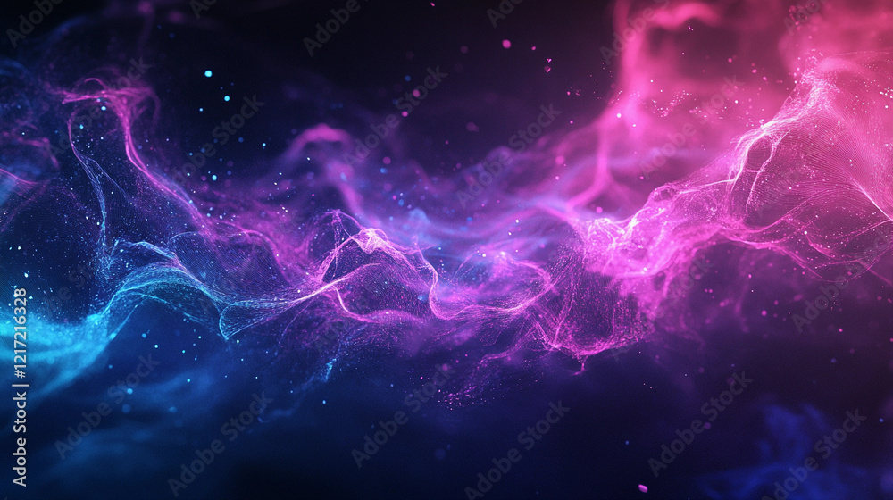 Poster exploring the depths of graphic web ui design through vibrant abstract visuals. generative ai