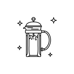 French Press Outline Icon.
