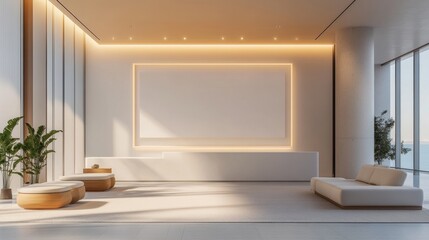 Creating a Tranquil Modern Office Space Urban Setting Interior Design Bright Environment Minimalist Concept