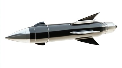 Black rocket isolated on white background