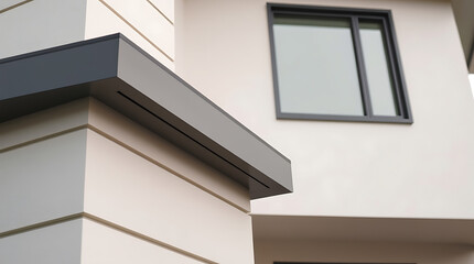 Modern House Exterior: Contemporary Architecture and Design. New Home Construction, Real Estate, Property, and Residential Building. Stunning Facade and Roof Design.