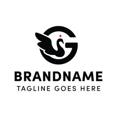 Letter G Swan Logo, for brands in fashion, beauty, wellness, or luxury goods