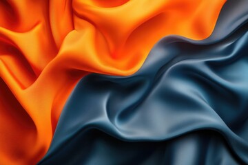 Obraz premium Blue and Orange Fabric Close Up