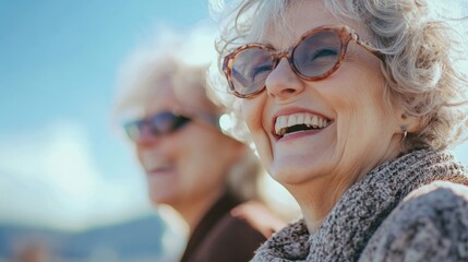 Two senior ladies with sunglasses
