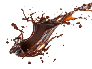 Isolated Chocolate Splash with Flowing Liquid
