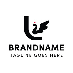 Letter L Swan Logo, for brands in fashion, beauty, wellness, or luxury goods