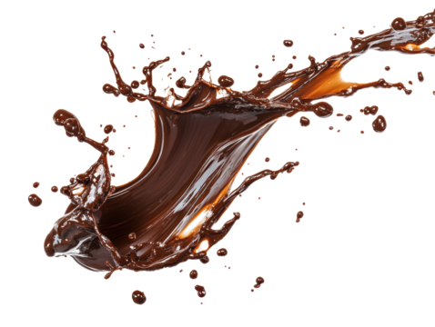 Isolated Chocolate Splash with Flowing Liquid