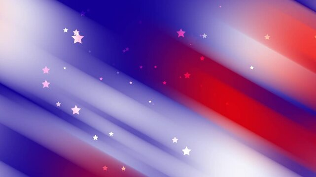 Red blue white gradient background with small stars. Great for patriotic designs, Fourth of July, presidents day, labor day, celebration themes, and festive occasions.