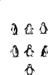 Fototapeta premium penguin vector set 