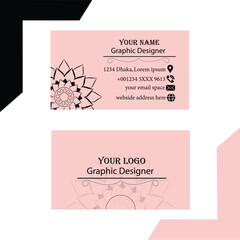 Business card design template in illustration of an envelope with flowers. 