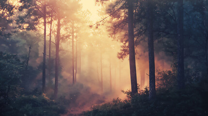 Obraz premium morning glow in a forest