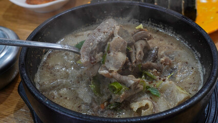 a soup boiled with a lot of pork