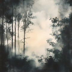 Fototapeta premium morning light in a tranquil forest