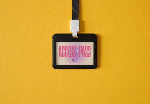 Mockup of Customizable Access Pass Card With Horizontal Orientation