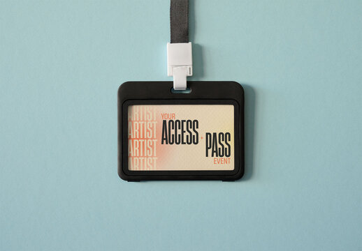 Mockup of Customizable Horizontal Access Pass Card Ready for Design