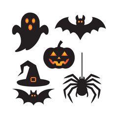 Halloween design elements set vector