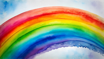 Watercolor Rainbow Background, Vibrant Colors Symbolizing Hope and Life for Children Facing Cancer, with Copy Space