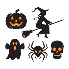 Halloween design elements set vector