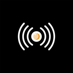 Egg logo concept. creative logo combination of egg and equalizer sign symbol, mean egg audio logo. perfect for online shop food, restaurant or home made food services