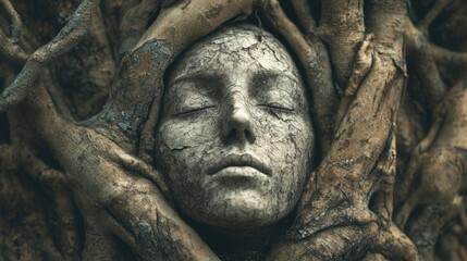 Obraz premium Woman's Face with Branches