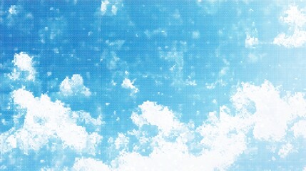 Obraz premium Bright blue sky with fluffy white clouds.