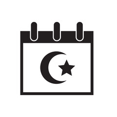 Islamic calendar symbol element design. Islamic religious holidays. Vector illustration template. Isolated black color on a white background.