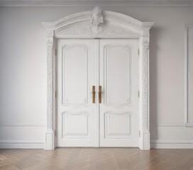 Close-up of white wall with ornate closet door ,  bathroom,  closet