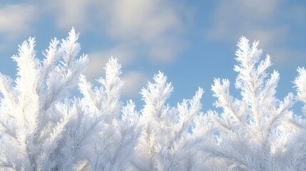 Gentle Icy Blue Winter Scene with Soft Cloudy Background