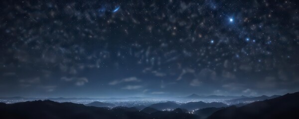 Dark blue night sky with twinkling stars and glittery bokeh,  bokeh,  glitter,  night sky