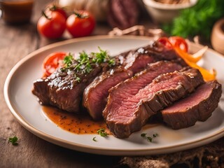 steak with vegetables