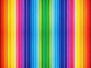 Obraz premium Symmetrical AI art: panoramic rainbow stripes wallpaper.