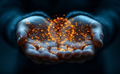 A businessman presenting a concept involving human resources, staff, job opportunities, administration, education, HR practices, tech solutions, leadership in business, advisory services, customer