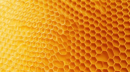 Close-up of a golden honeycomb texture.
